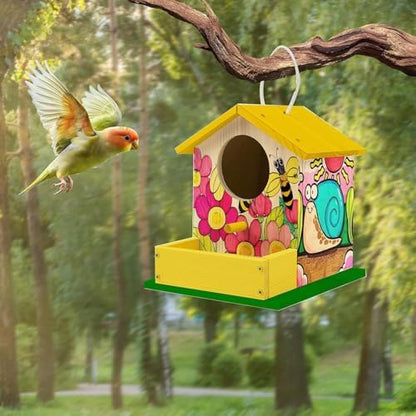 Bird House Kits for Adult, Wooden DIY Birdhouse Kit, Outdoor Woodworking Crafts Freestyle Painting, Arts and Crafts Projects with Paints & Brushes, Hanging Birdhouse for Garden Yard Decor Gifts (2Pcs) - Image 5