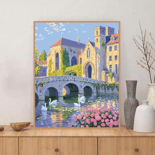ZRIZQ Landscape Paint by Numbers Kit for Adults Beginner,Cityscape,16x20 - Image 3