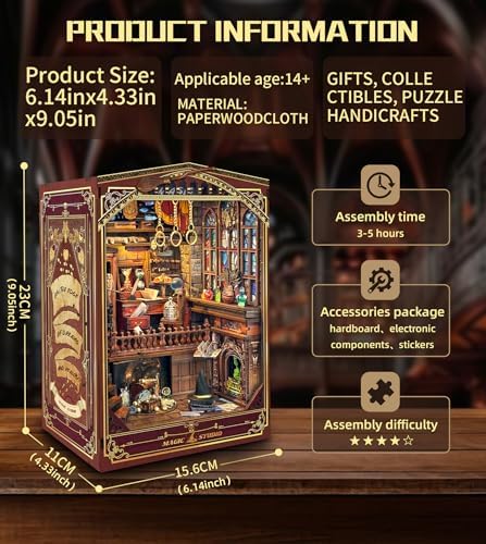 Spilay Book Nook Kit for Adults, Magic Studio DIY Miniature House Kit - Image 2