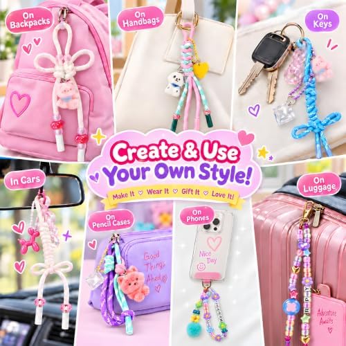 AGENTLAN Bag Charm Kit, DIY Key Chain Making Kit with Paracord - Image 6