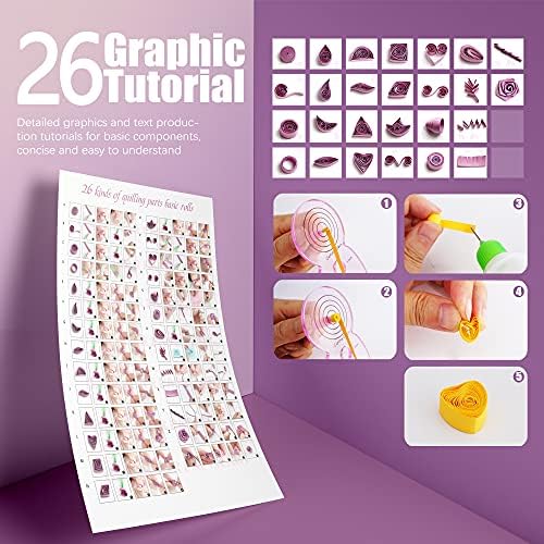 Halandar Paper Quilling Tools Set with 45 Colors 5mm 900pcs Quilling Strips - Image 3