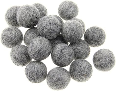 Zasy 30mm Needle Wool Felt Balls Foam Filled Wool Felt Pom Pom Home Decor DIY (Grey) - Image 2