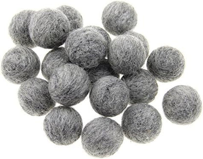 Zasy 30mm Needle Wool Felt Balls Foam Filled Wool Felt Pom Pom Home Decor DIY (Grey) - Image 2