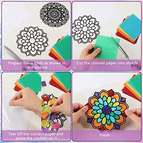 Tinlade 18 Pack Mandala Window Clings DIY Kit Stained Glass Kit Suncatchers - Image 3