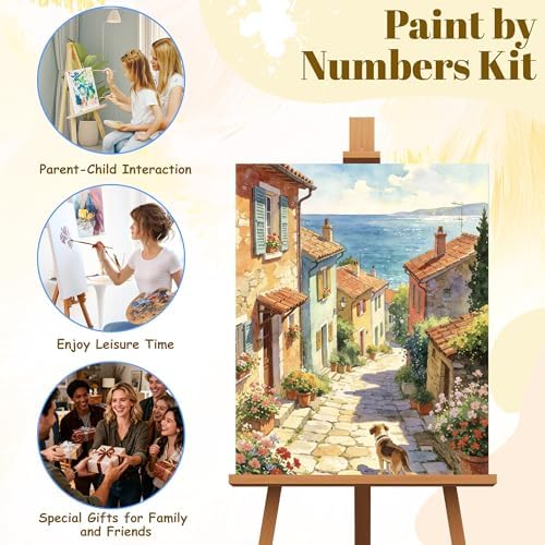 NKVNKV Paint by Numbers Kit for Adults Beginners, Mountain Adult Paint by Numbers on 20" Lx16 W Canvas for Painting Kits for Adults in Colorful Box，for Gift Home Wall Decor Without Frame - Image 6