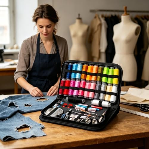 Obear 95-Piece Sewing Kit for Adults & Beginners – 24 Color Threads, Needles, Scissors & Tape Measure – Portable Emergency Repair Kit for Hand Sewing, Clothing, Buttons, Hemming at Home or On the Go - Image 6