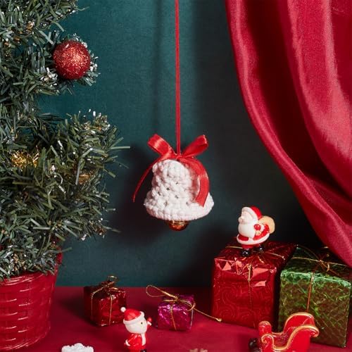 ACRNIGHEET 3PCS Macrame Kit for Adults Beginners, DIY Christmas Bells Ornaments, White Bell Hangings for Xmas Tree, Include Instruction and Video - Image 3