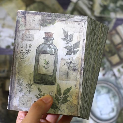 160 Sheets Vintage Flower Scrapbook Paper Green Collage Flowers No Repeating Patterns Perfect for Junk Journal DIY Cards Craft Albums Scrapbooking Supplies (Green, 3.9 x 5.5 inches) - Image 5