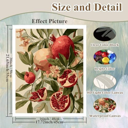 Fruit Paint by Numbers Kit for Adults, Paint by Number for Adults 16x20inch - Image 4