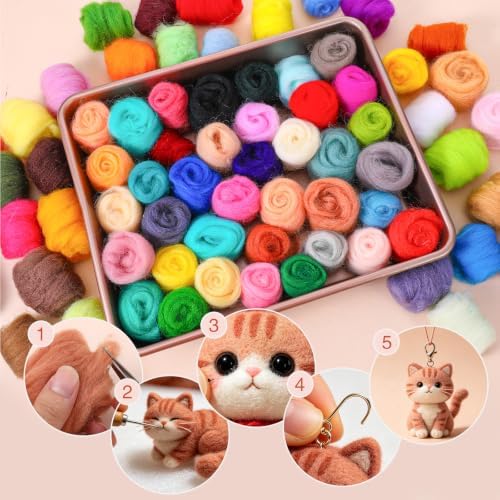 EIHPDEI 70 Colors Needle Felting Kit for Beginner - Image 6