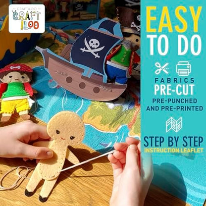 Pirates Sewing Kit for Kids Ages 8-12 - Pre-Cut Felt Pillow Plush Craft - Image 6