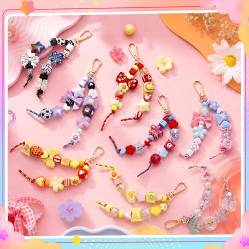 Wurosi 16 Pcs Paracord for Keychain Making, Beadable Keychain Making Kit - Image 5