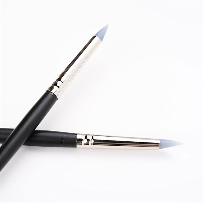 Kfwfuaee 10Pcs Silicone Clay Sculpting Tool Wood Handle Pottery Modeling Carving Tool for Shaping Sculpting Blending Clay Modeling Brushes