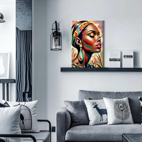 HeeBenor Framed Paint by Numbers Kit for Adults, Black Women, 8x12 Inch - Image 6