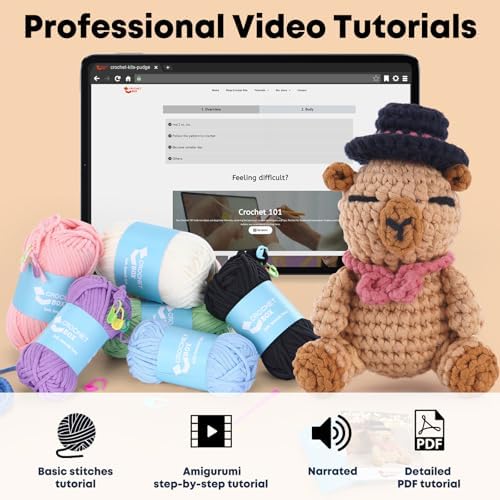 CrochetBox Capybara Crochet Kit for Beginners, Easy Craft for Adults - Image 4