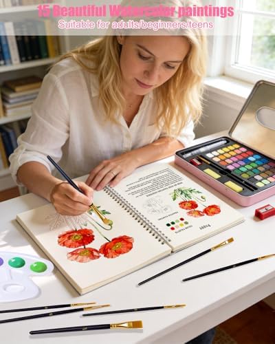 Flower Watercolor Workbook for Adults and Beginners - Image 2