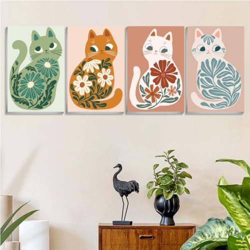 Cat Paint by Number for Adults, Paint by Numbers Kit for Adults 8x12 Inch - Image 2