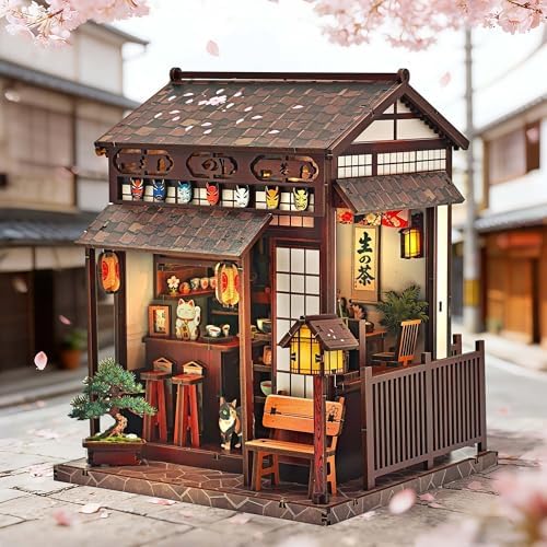 Book Nook Kit, Sakura Tea Pavilion 3D Wooden Puzzle DIY Gift by UnleashYourInnerArchitect