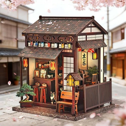 Book Nook Kit, Sakura Tea Pavilion 3D Wooden Puzzle DIY Gift by UnleashYourInnerArchitect