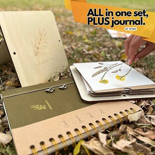 WOKK Flower Press Kit with Herbarium Journal – Wooden Botanical Press for Adults & Teens, Pressed Flower Crafts & Wedding Bouquet Preservation - Image 4