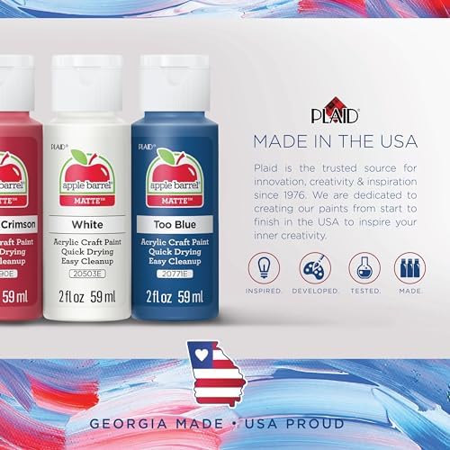 Apple Barrel, Vibrant Spectrum Collection Acrylic Craft Paint, Promoabiii, each, 16 assorted matte colors, 2 Fl Oz, 16 Count - Image 2