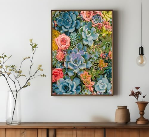 DOTSTART Paint by Numbers Kit for Adults,Colorful Succulents Plants Paint by Number for Adults,Acrylic Adults' Paint-by-Number Kits, Easy Paint by Number Adult Canvas for Home Art Decor, 16X20 inch - Image 3