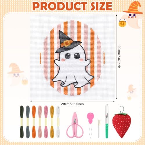 XunYee Needlepoint Canvas Kit, Halloween Haunt Boo - Image 2