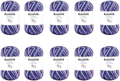 500g(10x50g) Acrylic Yarn for Crochet/Knitting, Gradient Yarn by Kulahlik