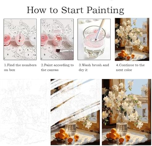 ZRIZQ Flowers Paint by Numbers Kit for Adults Beginner,16x20 - Image 5