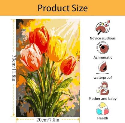Mowana Tulips Paint by Numbers Kit for Adults Beginners - Image 5