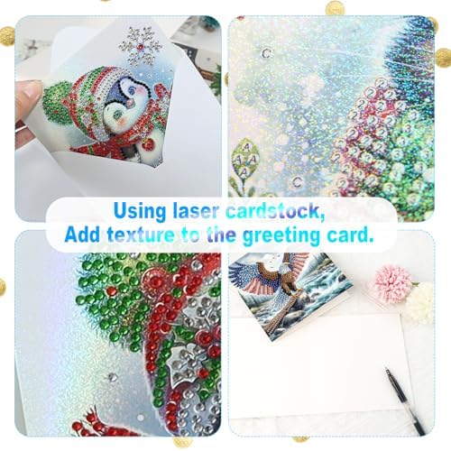 Focart 6-Pack Diamond Painting Greeting Card Kits of Independence Day, Special Shaped Diamonds Painting, DIY Handcraft for Relatives and Friends with Wishes,Unique Design Crafting for Holiday Cards - Image 4