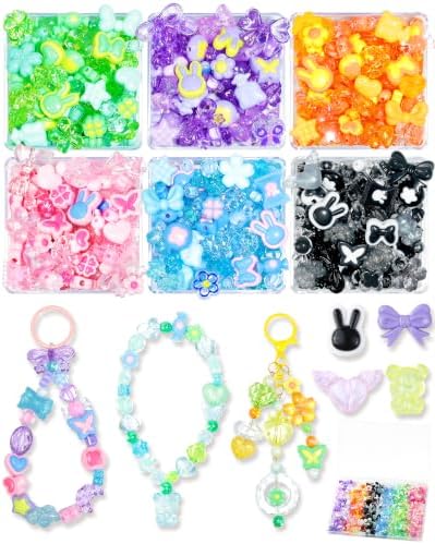 FIVEIZERO 480PCS Assorted Acrylic Beads for Jewelry & Bracelet Making by FIVEIZERO