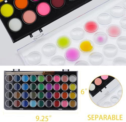 Artecho 36 Colors Watercolor Paint Set with 3 Brushes, Washable, Travel Design, Perfect for Card Making, Illustrations, Painting, Calligraphy - Image 3