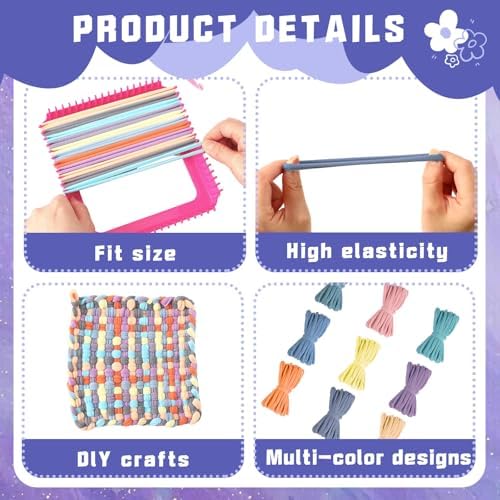 FEBSNOW Weaving Loom Refill Loops 180 Pcs Rainbow Potholder Bands - Image 3