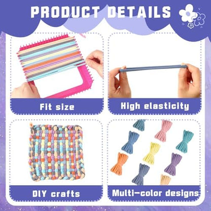 FEBSNOW Weaving Loom Refill Loops 180 Pcs Rainbow Potholder Bands - Image 3