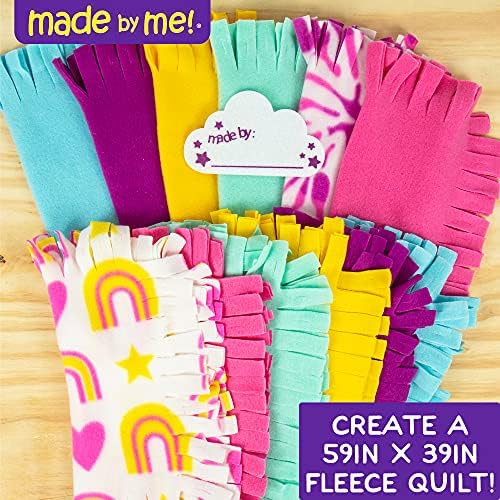 Made By Me Easy-to-Knot Quilt Making by Horizon Group USA, Create a 59” x 39” Fleece Quilt, No Cutting or Sewing Necessary, Includes 20 Fabric Squares & Felt Embellishments, Learn 4 Ways to Knot - Image 2