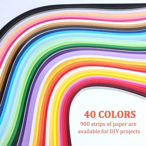 Auvotuis 10mm Width Quilling Paper Strips 40 Colors 900 Strips, Length 39cm - Image 3
