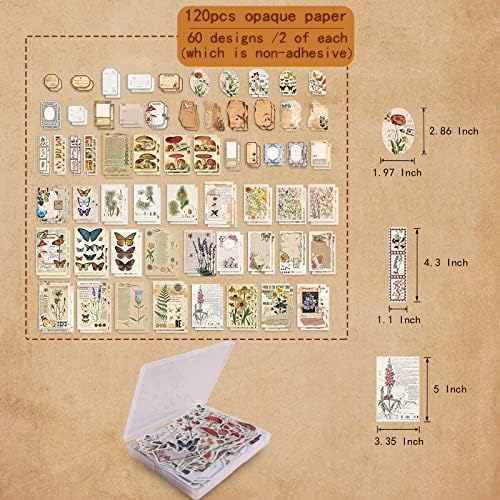 200Pcs Vintage Scrapbook Stickers, Aesthetic Junk Journal Stamping Supplies Kit, Scrapbooking Ephemera Washi Paper for Bullet Journaling Planners Diary Collage - Image 3
