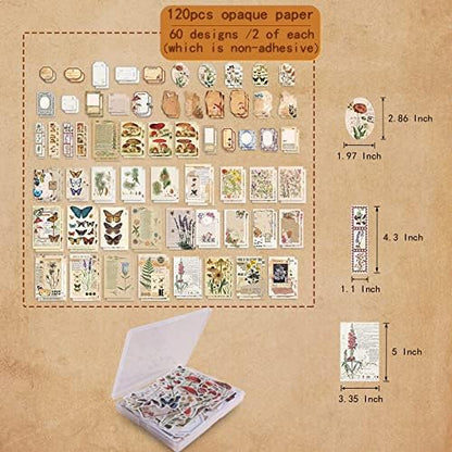 200Pcs Vintage Scrapbook Stickers, Aesthetic Junk Journal Stamping Supplies Kit, Scrapbooking Ephemera Washi Paper for Bullet Journaling Planners Diary Collage - Image 3