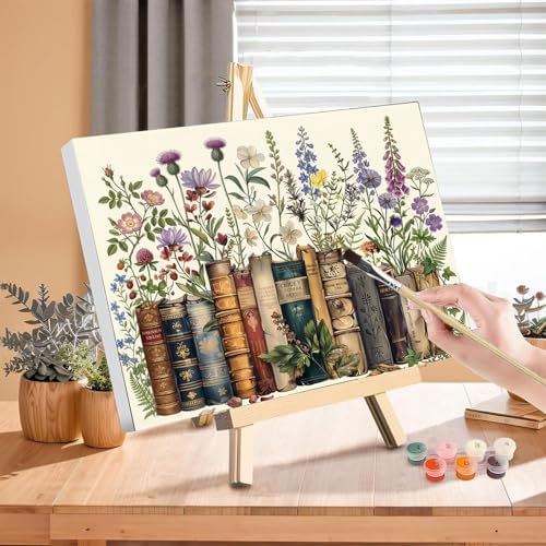 Book Paint by Numbers for Adults with Framed Canvas - with Wooden Easel - Image 3