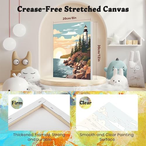 National Park Paint by Numbers for Adults with Framed Canvas - Wooden Easel - Image 2