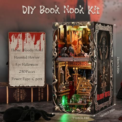 TOYQI Book Nook Kit, DIY Miniature Dollhouse Kit for Adults and Teens - Image 5