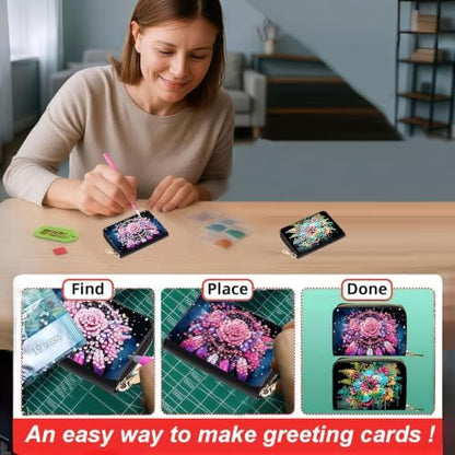 DDGYP 2PCS PU Leather Diamond Art Kits for Adults Zipper Card Holder - Image 6