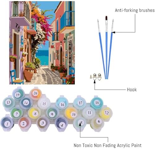 AIBOERL Paint by Numbers Kit for Adults Beginner, Seaside Scenery, 12X16In - Image 4