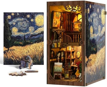 Book Nook Kit - DIY Miniature House Kit 3D Wooden Doll House DIY Book Nook Kits for Adults Creative Gift for Teens and Friends by Unknown