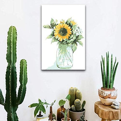 Ginkko Framed Paint by Numbers Kit for Adults 8X 12 inch, Vase Flowers - Image 2