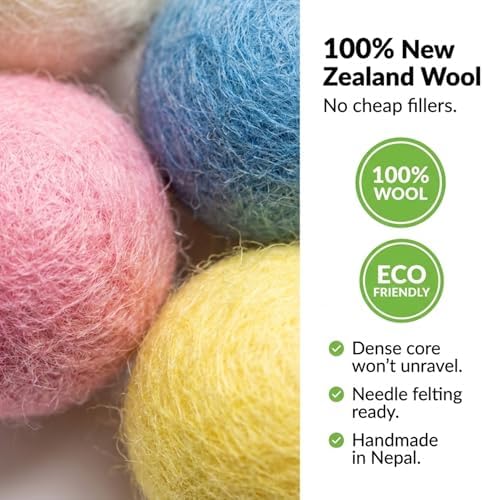 Glaciart One Felt Pom Poms, Wool Felt Balls (1000 Pieces) 1 cm – 0.4 Inch, Handmade Felted 30 Pastel Colors (Green, Pink, Blue, Yellow and More) Bulk Small Puff for Felting and Garland - Image 3