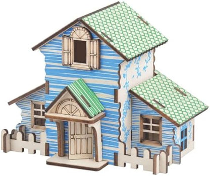 Log Cabin 3D Wooden House Puzzle,DIY Mini Building Model Kit，010 by Unknown