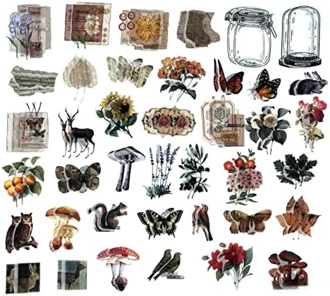 Esweny 200 Pieces Vintage Ephemera Scrapbooking Supplies Pack for Journaling, Decoupage Paper Scrapbook Stickers Kit for Junk Journal Planners Collage Craft Notebooks Album (Forests) - Image 6