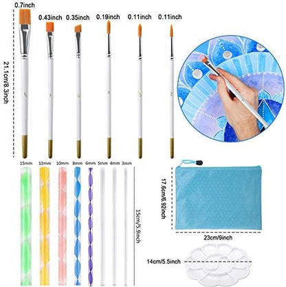 Augshy 58PCS Mandala Dotting Tools Set with a Blue Zipper Waterproof Storage Bag for Painting Rocks - Image 3